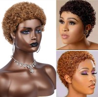 100% human hair wig short afro