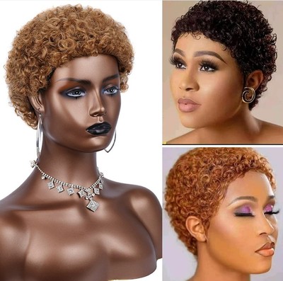 100% human hair wig short afro