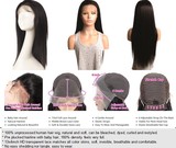 100% human hair wig straight 13x4 lace frontal