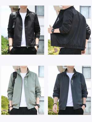 men's casual blazers windbreak bomber jacket