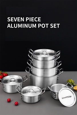 7pcs aluminum cookware set flat cover