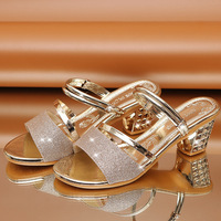 Ladies casual slippers heeled-sandals shoes
