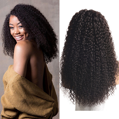 100% human hair wig jerry curly 13X4 lace frontal