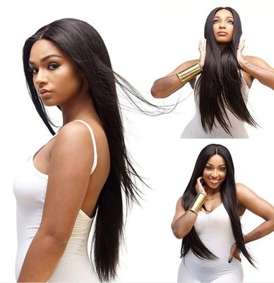 semi human hair wig 13x4 lace frontal straight