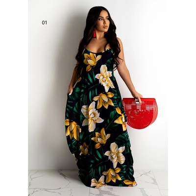 ladies summer floral dress with suspender