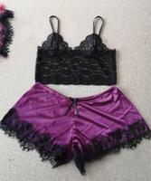ladies sexy lingeries 2pcs sheer temptation lace bra satin short erotic underwear soft