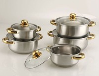 5pcs golden handle cookware set