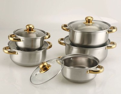 5pcs golden handle cookware set