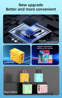 40W 3USB+PD fast charging adapter