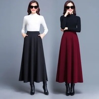 high waist elastic A-line swing skirt
