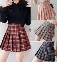 girls JK skirt  pleated plaid fabric