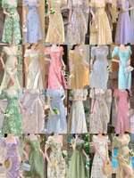 ladies summer floral dress princess dress French -style fresh chiffon