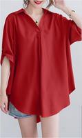 ladies mid-length chiffon shirt