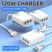 120W 3USB+4PD fast charger adapter