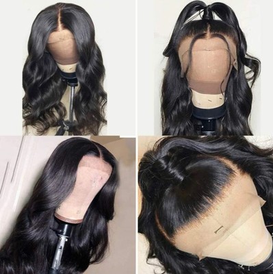semi human wig 13x4 lace frontal bodywave