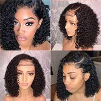 semi human wig 13x4 lace frontal water curly