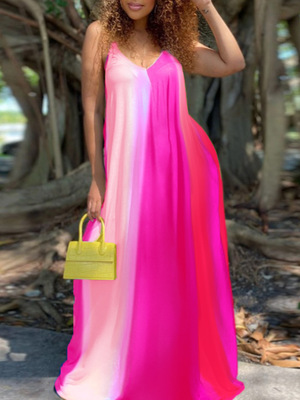 ladies summer colorful dress with suspender