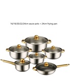 6pcs golden handle cookware set A