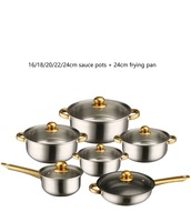 6pcs golden handle cookware set A