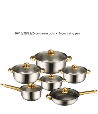 6pcs golden handle cookware set A