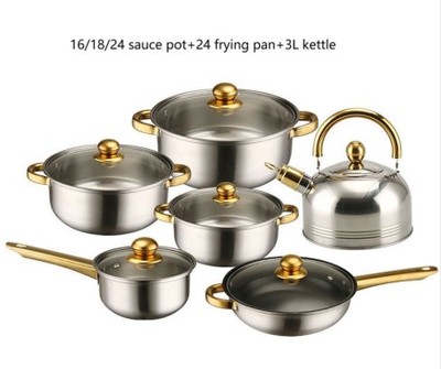 6pcs golden handle cookware set B
